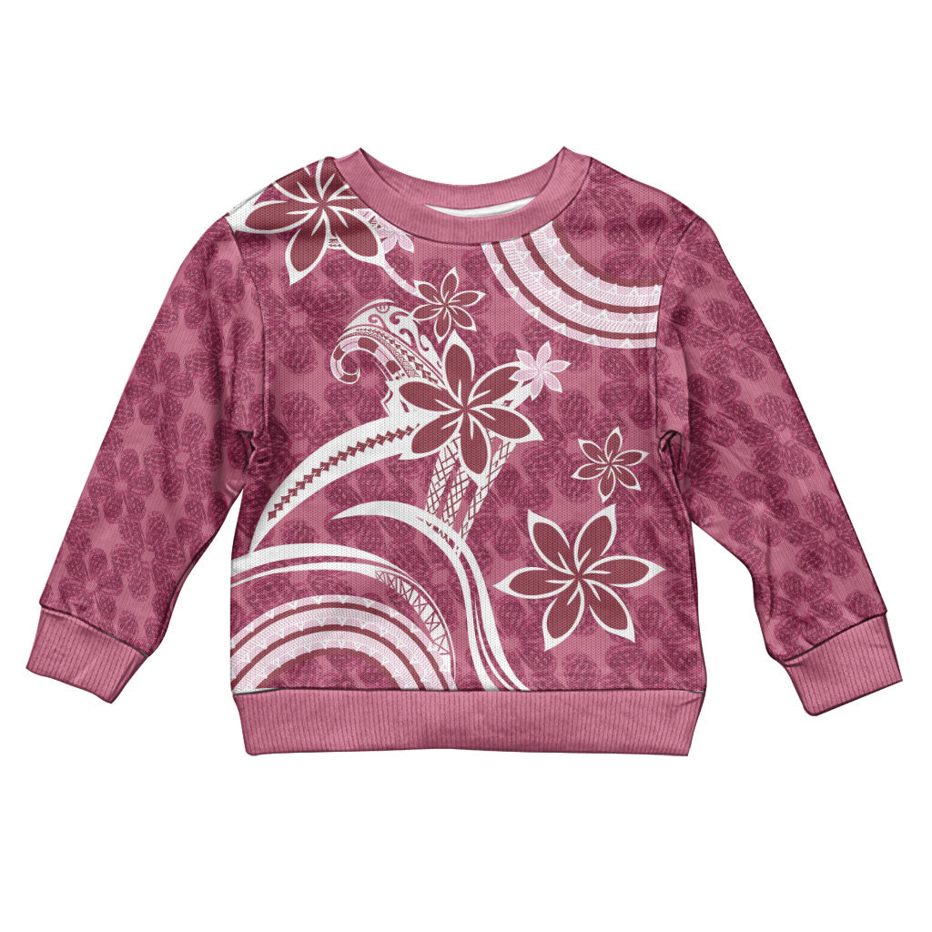 Hawaii Pupuala Plumeria Pink Kid Ugly Christmas Sweater Polynesian Pattern LT01 Kid Pink - Polynesian Pride