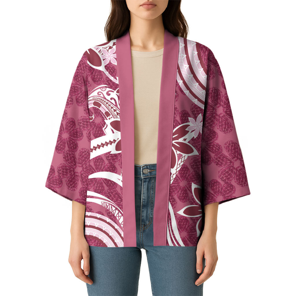 Hawaii Pupuala Plumeria Pink Kimono Polynesian Pattern LT01 - Polynesian Pride