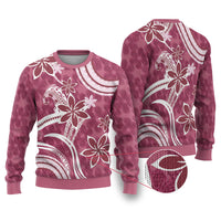 Hawaii Pupuala Plumeria Pink Ugly Christmas Sweater Polynesian Pattern LT01 Pink - Polynesian Pride