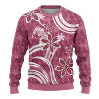 Hawaii Pupuala Plumeria Pink Ugly Christmas Sweater Polynesian Pattern LT01 - Polynesian Pride