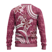 Hawaii Pupuala Plumeria Pink Ugly Christmas Sweater Polynesian Pattern LT01 - Polynesian Pride