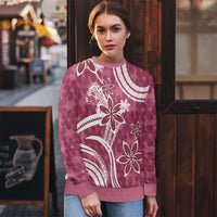 Hawaii Pupuala Plumeria Pink Ugly Christmas Sweater Polynesian Pattern LT01 - Polynesian Pride