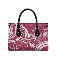 Hawaii Pupuala Plumeria Pink Leather Bag Polynesian Pattern LT01 - Polynesian Pride
