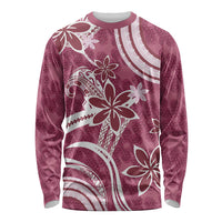 Hawaii Pupuala Plumeria Pink Long Sleeve Shirt Polynesian Pattern LT01 Unisex Pink - Polynesian Pride