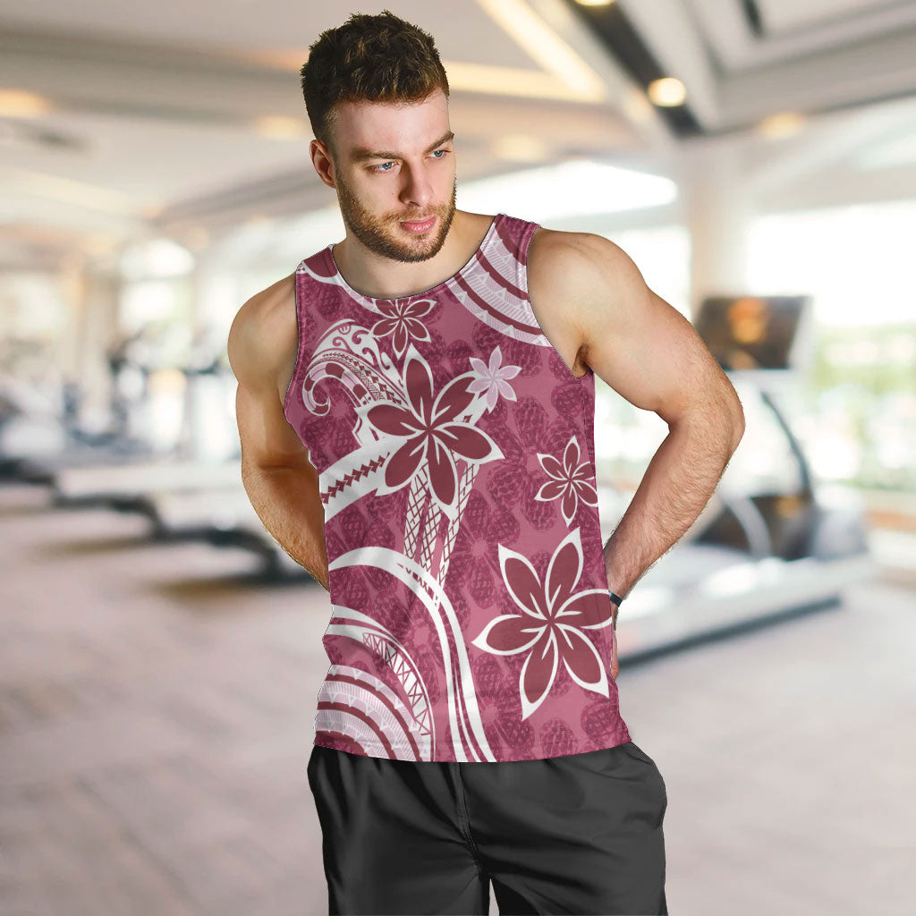 Hawaii Pupuala Plumeria Pink Men Tank Top Polynesian Pattern LT01 Pink - Polynesian Pride