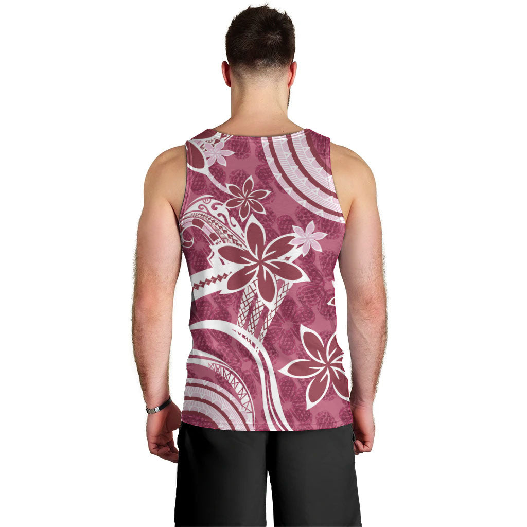 Hawaii Pupuala Plumeria Pink Men Tank Top Polynesian Pattern LT01 - Polynesian Pride