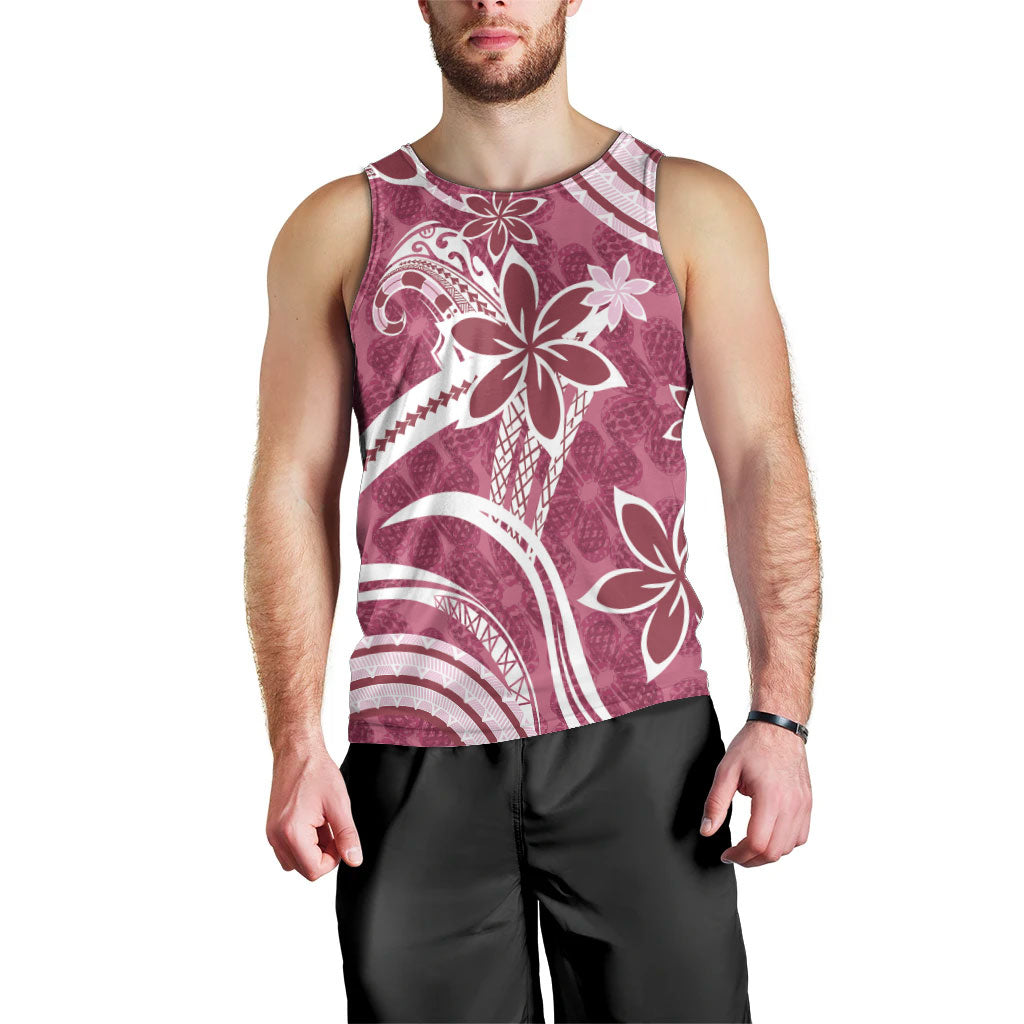 Hawaii Pupuala Plumeria Pink Men Tank Top Polynesian Pattern LT01 - Polynesian Pride