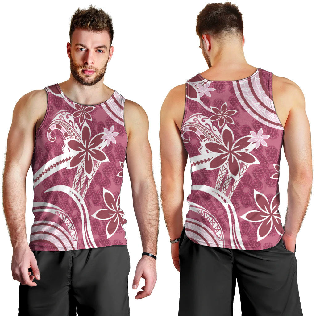 Hawaii Pupuala Plumeria Pink Men Tank Top Polynesian Pattern LT01 - Polynesian Pride