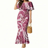 Hawaii Pupuala Plumeria Pink Mermaid Dress Polynesian Pattern LT01 Women Pink - Polynesian Pride