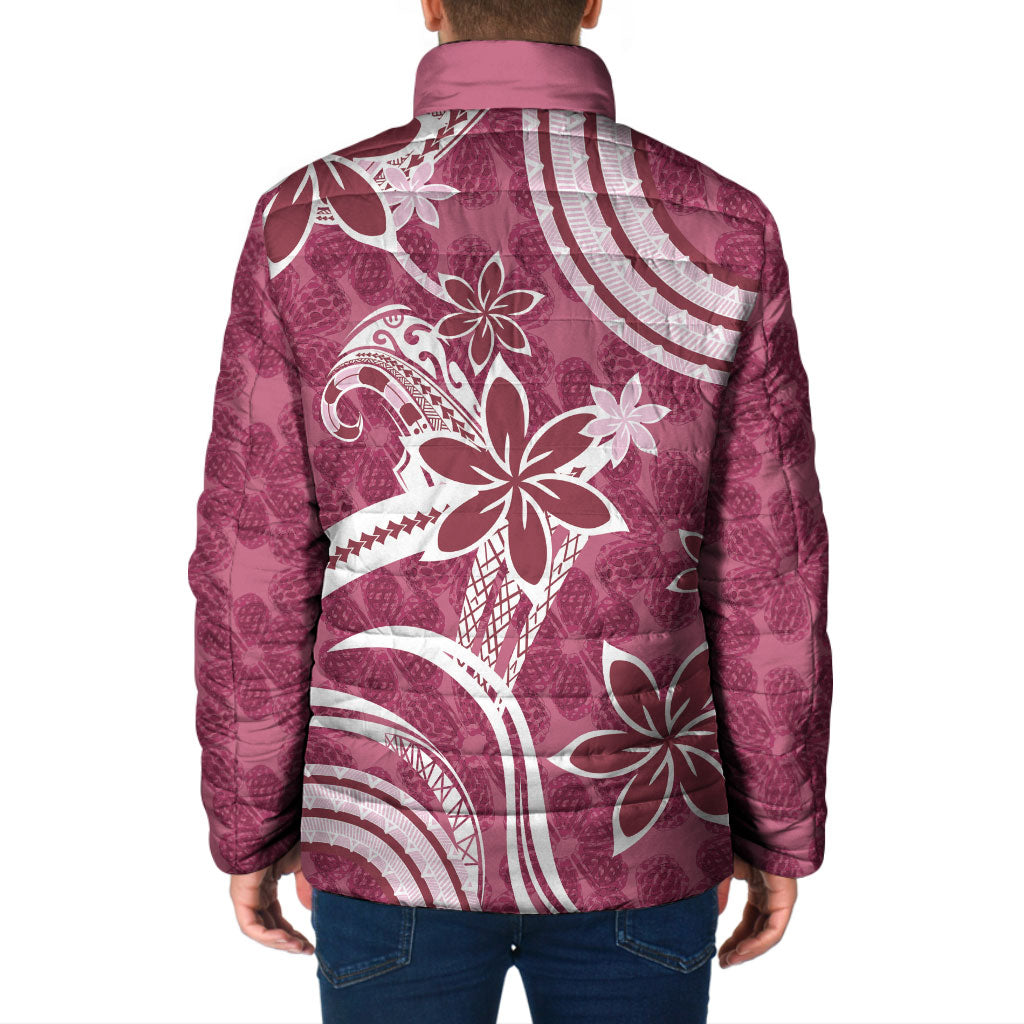 Hawaii Pupuala Plumeria Pink Padded Jacket Polynesian Pattern LT01 - Polynesian Pride