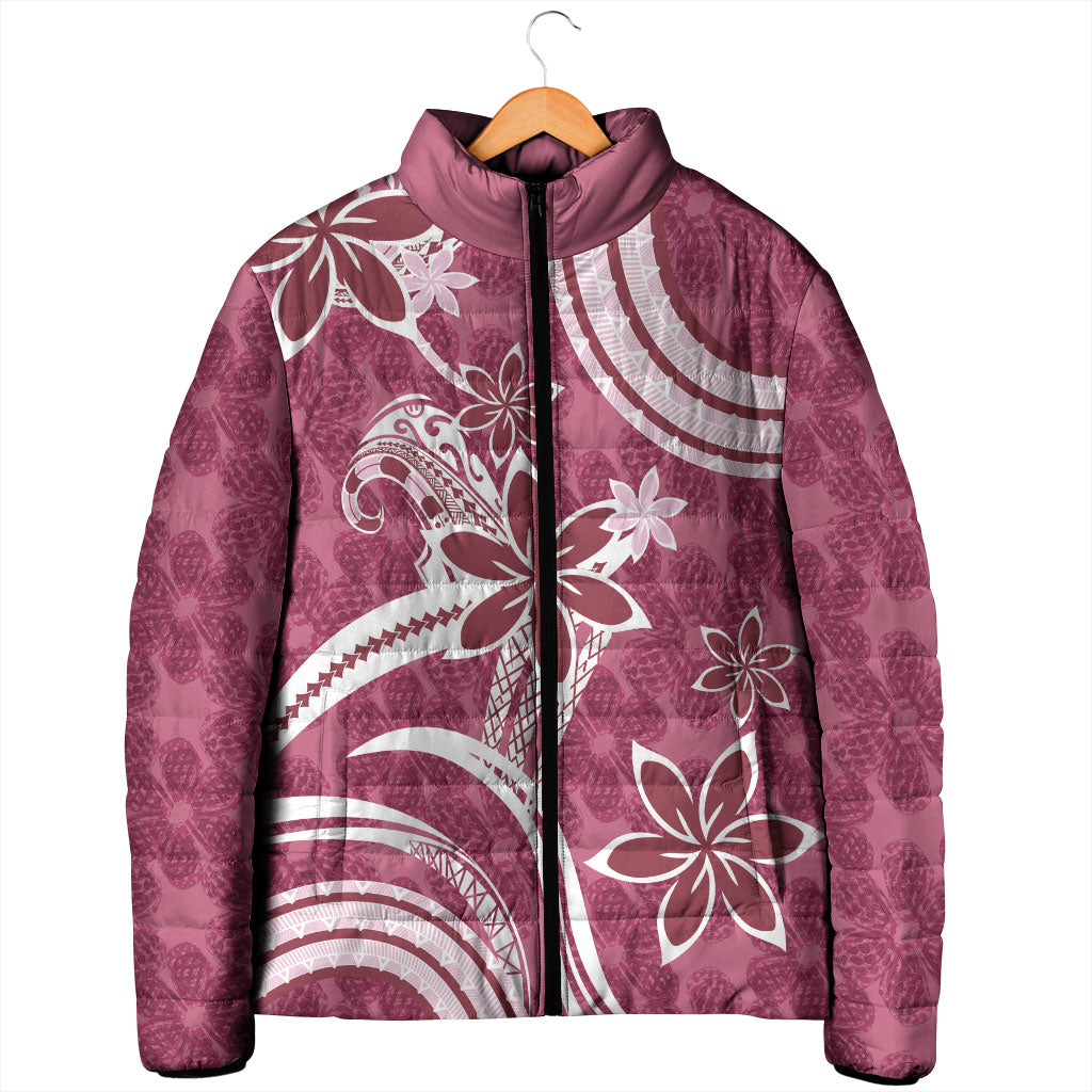 Hawaii Pupuala Plumeria Pink Padded Jacket Polynesian Pattern LT01 - Polynesian Pride