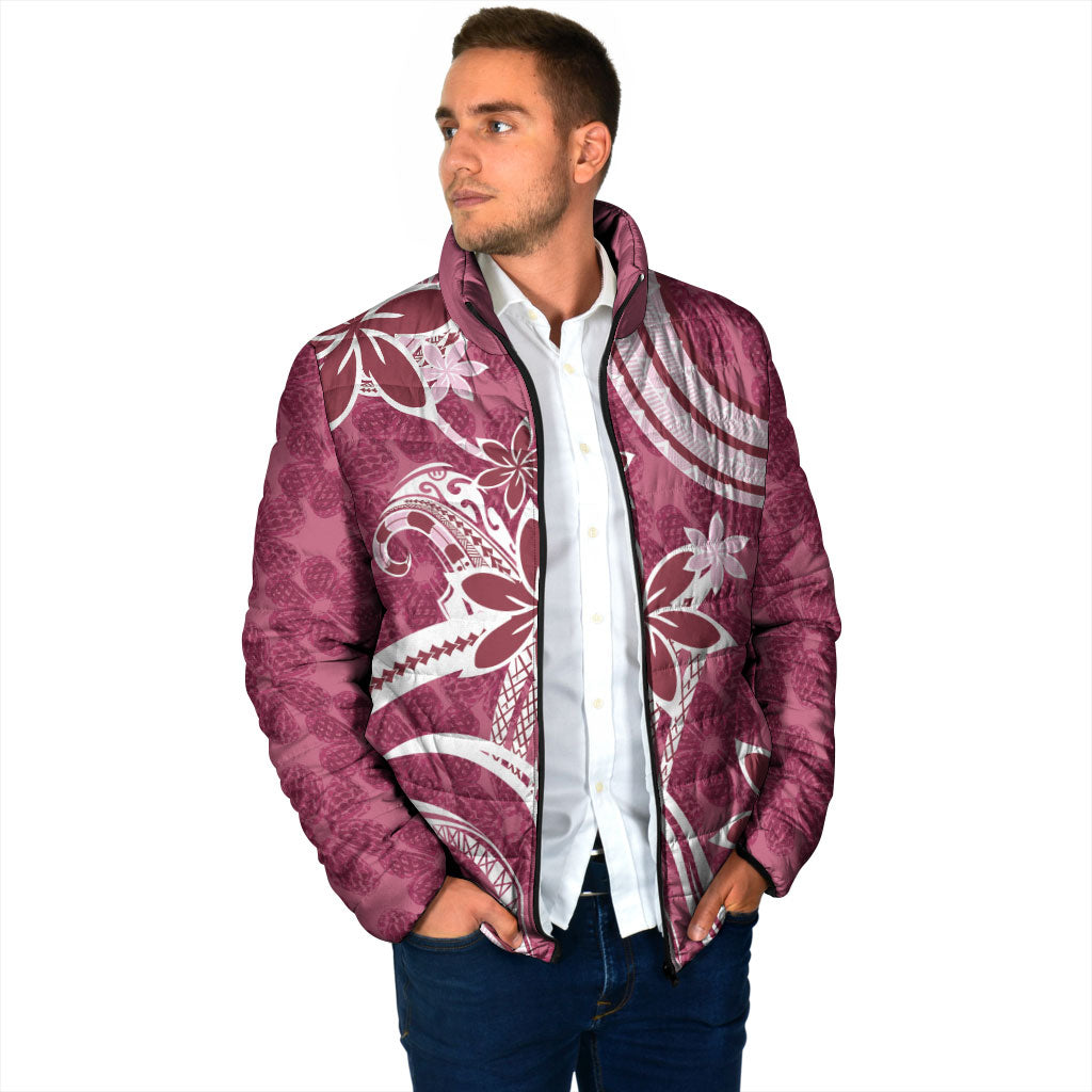 Hawaii Pupuala Plumeria Pink Padded Jacket Polynesian Pattern LT01 - Polynesian Pride