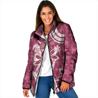 Hawaii Pupuala Plumeria Pink Padded Jacket Polynesian Pattern LT01 Women Pink - Polynesian Pride