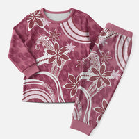 Hawaii Pupuala Plumeria Pink Christmas Pajama Set Polynesian Pattern LT01 Men Pink - Polynesian Pride
