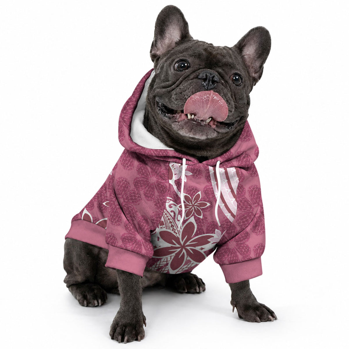 Hawaii Pupuala Plumeria Pink Pet Hoodie Polynesian Pattern LT01 - Polynesian Pride