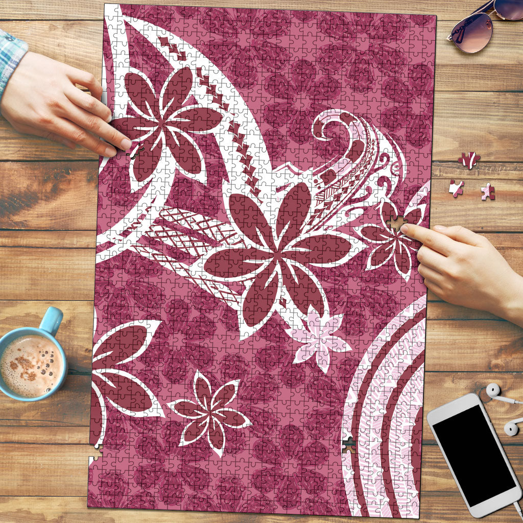Hawaii Pupuala Plumeria Pink Puzzle Polynesian Pattern LT01 Pink - Polynesian Pride