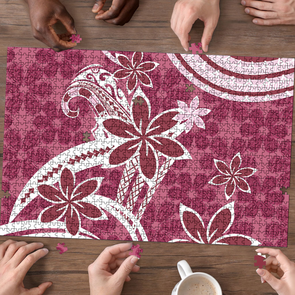 Hawaii Pupuala Plumeria Pink Puzzle Polynesian Pattern LT01 - Polynesian Pride