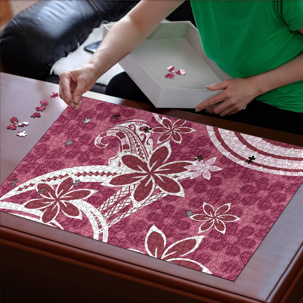 Hawaii Pupuala Plumeria Pink Puzzle Polynesian Pattern LT01 - Polynesian Pride