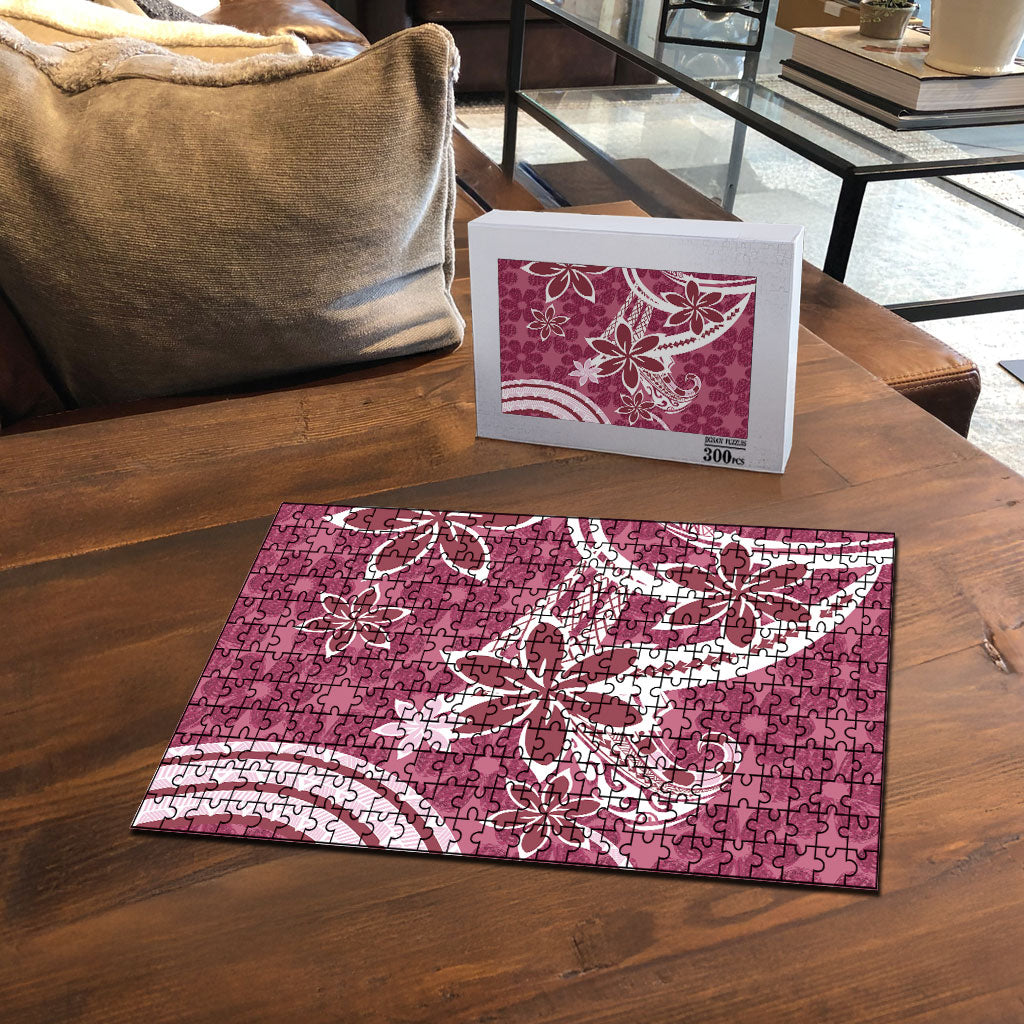 Hawaii Pupuala Plumeria Pink Puzzle Polynesian Pattern LT01 - Polynesian Pride