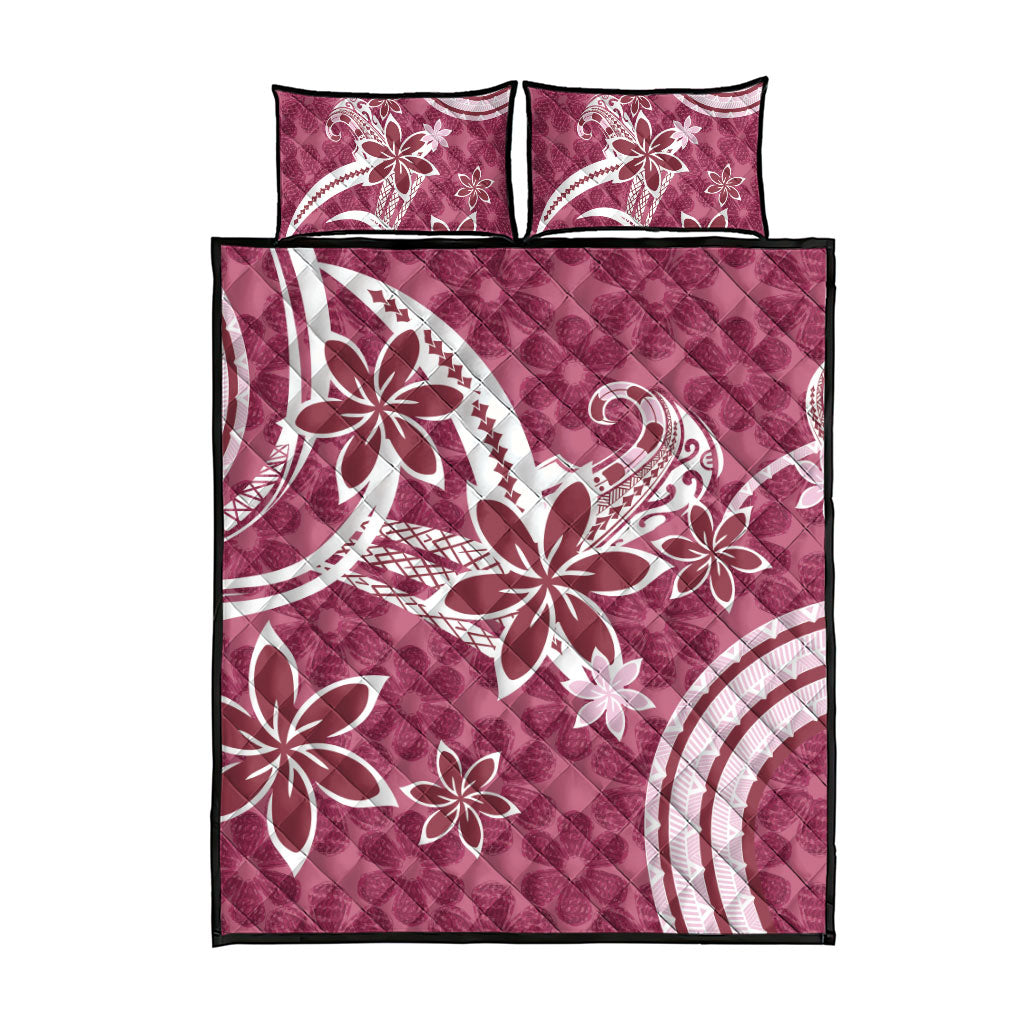 Hawaii Pupuala Plumeria Pink Quilt Bed Set Polynesian Pattern LT01 - Polynesian Pride