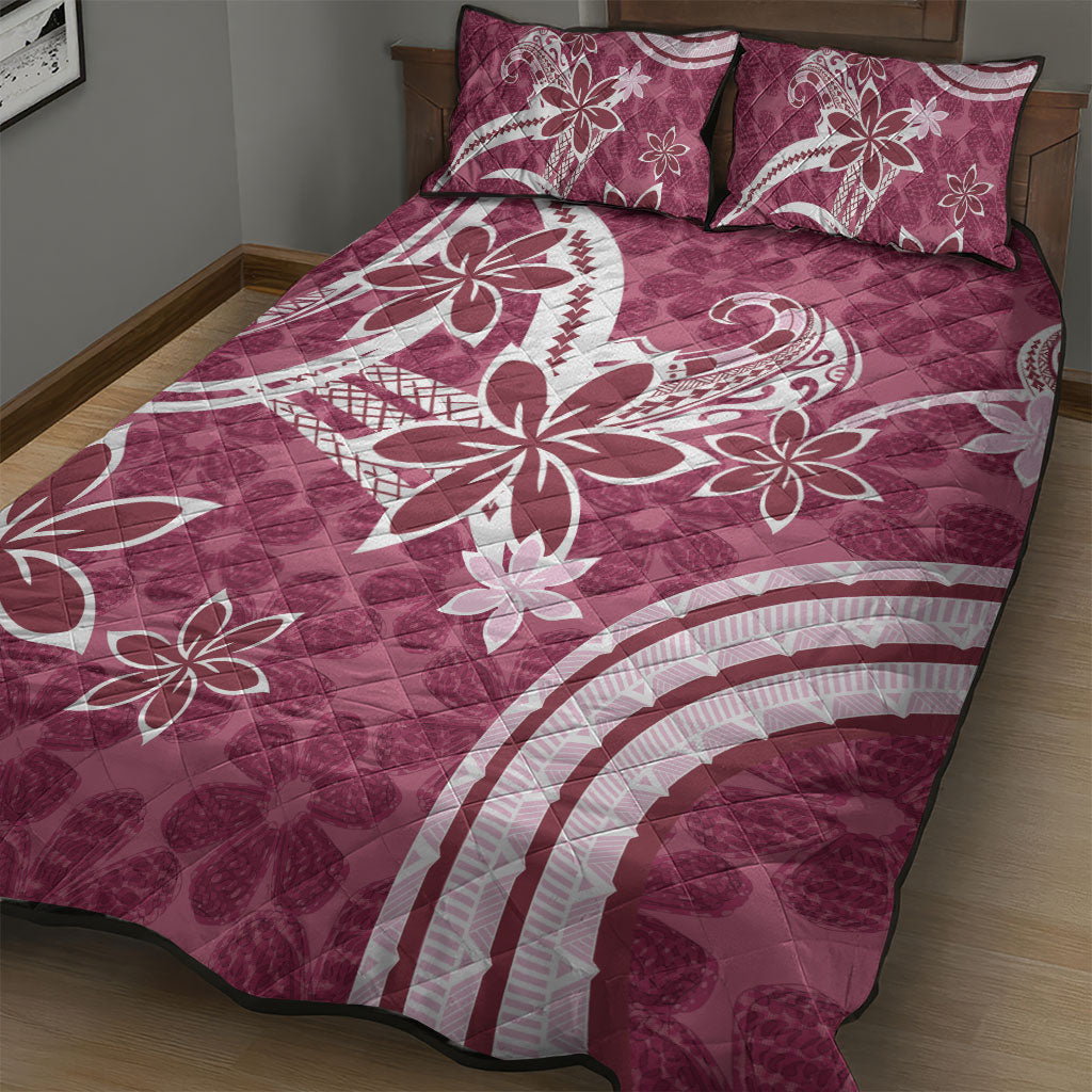 Hawaii Pupuala Plumeria Pink Quilt Bed Set Polynesian Pattern LT01 - Polynesian Pride