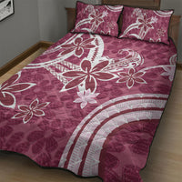Hawaii Pupuala Plumeria Pink Quilt Bed Set Polynesian Pattern LT01 - Polynesian Pride