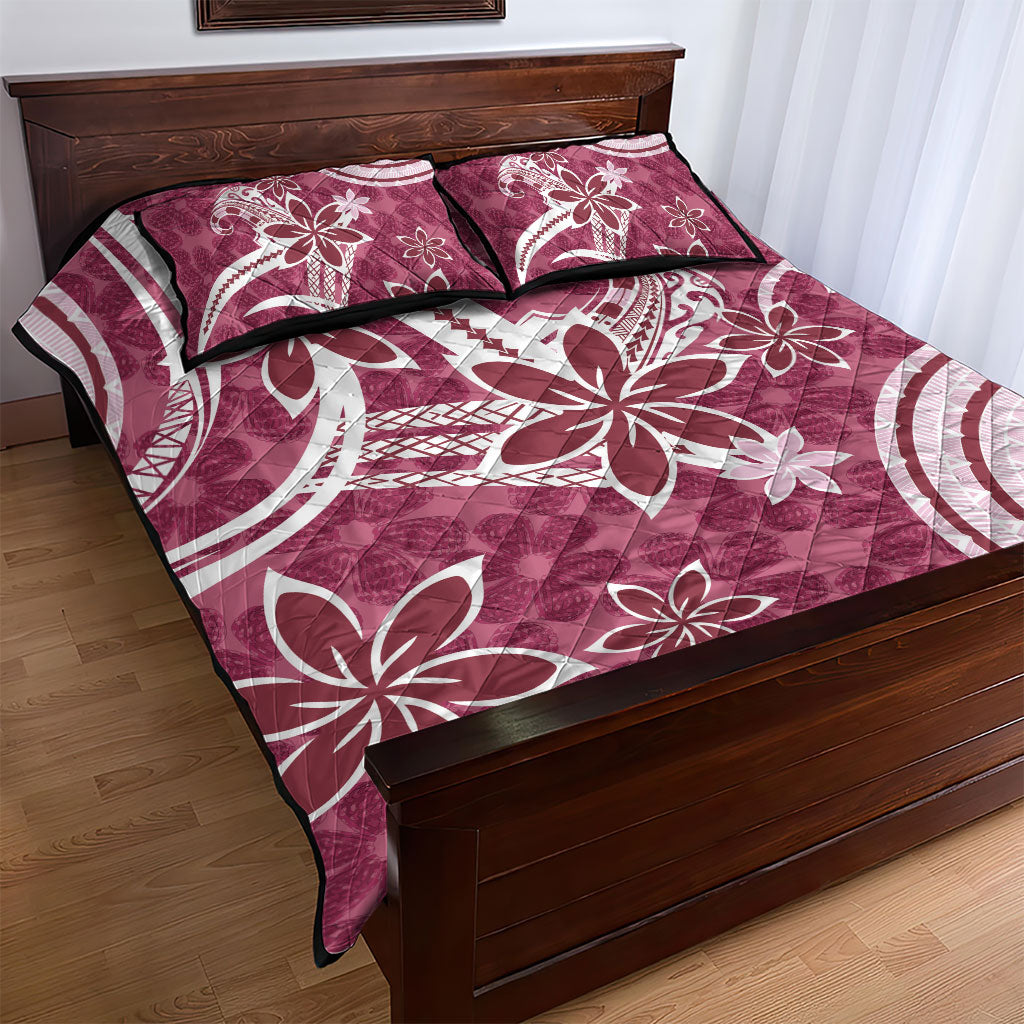 Hawaii Pupuala Plumeria Pink Quilt Bed Set Polynesian Pattern LT01 - Polynesian Pride