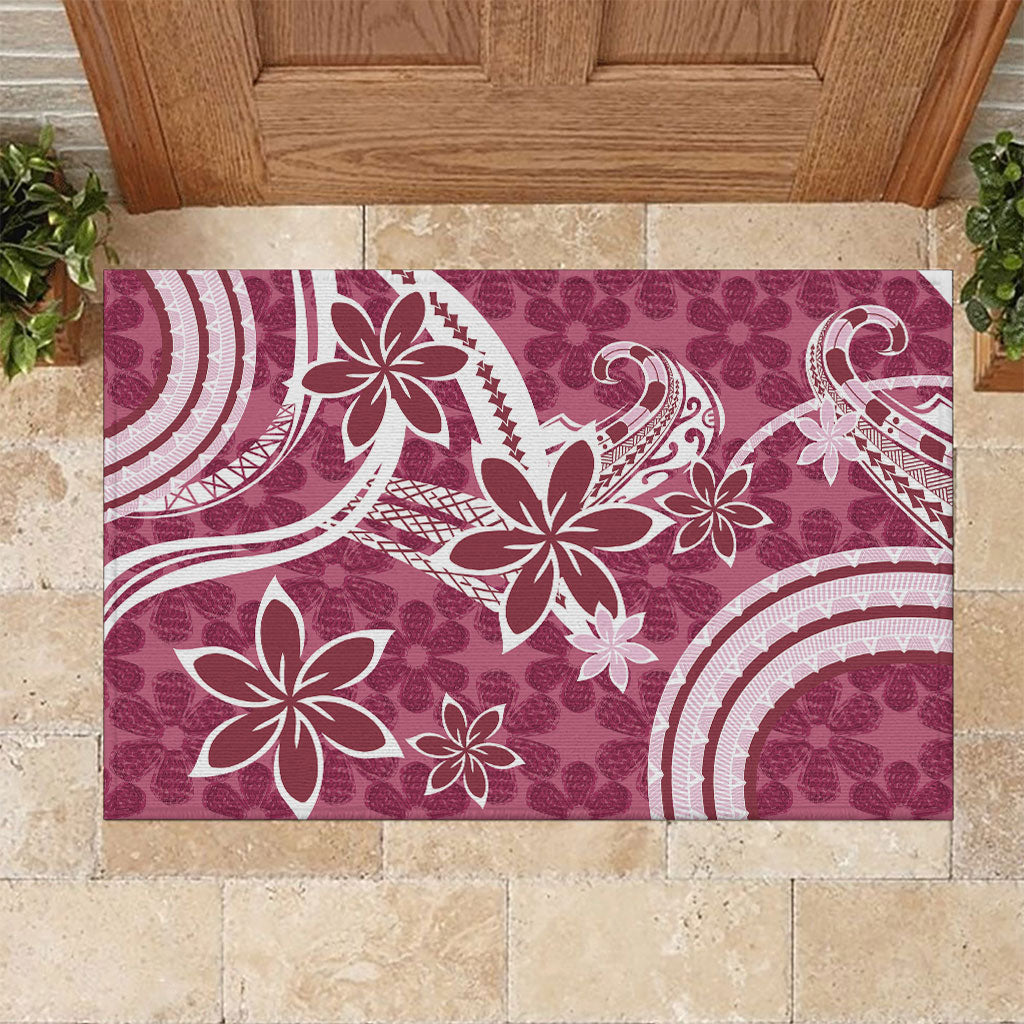 Hawaii Pupuala Plumeria Pink Rubber Doormat Polynesian Pattern LT01 Pink - Polynesian Pride