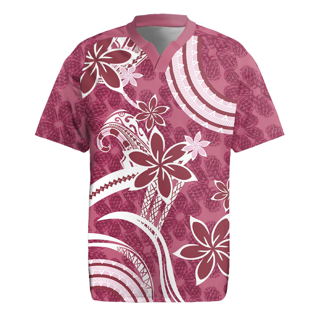 Hawaii Pupuala Plumeria Pink Rugby Jersey Polynesian Pattern LT01 Pink - Polynesian Pride