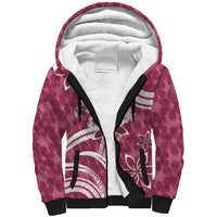 Hawaii Pupuala Plumeria Pink Sherpa Hoodie Polynesian Pattern LT01 Unisex Pink - Polynesian Pride