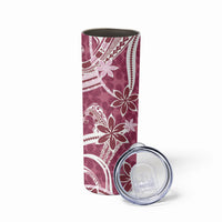 Hawaii Pupuala Plumeria Pink Skinny Tumbler Polynesian Pattern LT01 - Polynesian Pride