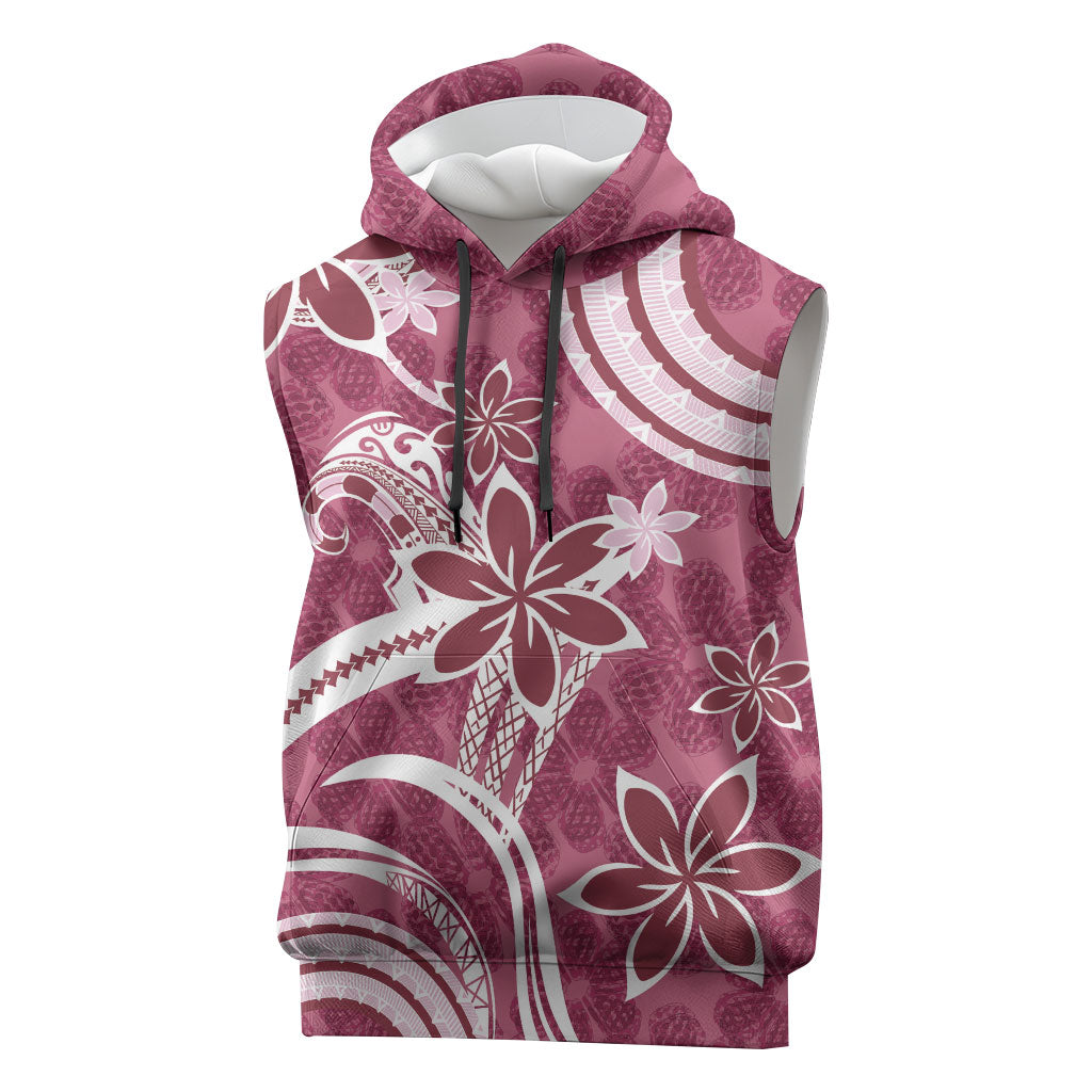 Hawaii Pupuala Plumeria Pink Sleeveless Hoodie Polynesian Pattern LT01 Pink - Polynesian Pride