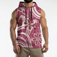 Hawaii Pupuala Plumeria Pink Sleeveless Hoodie Polynesian Pattern LT01 - Polynesian Pride
