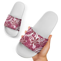 Hawaii Pupuala Plumeria Pink Slide Sandals Polynesian Pattern LT01 - Polynesian Pride