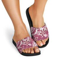 Hawaii Pupuala Plumeria Pink Slide Sandals Polynesian Pattern LT01 - Polynesian Pride