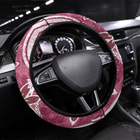 Hawaii Pupuala Plumeria Pink Steering Wheel Cover Polynesian Pattern LT01 Universal Fit Pink - Polynesian Pride