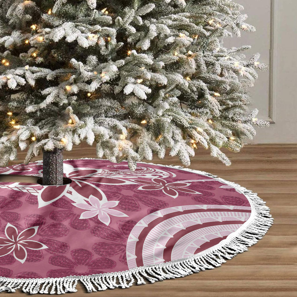 Hawaii Pupuala Plumeria Pink Tree Skirt Polynesian Pattern LT01 - Polynesian Pride