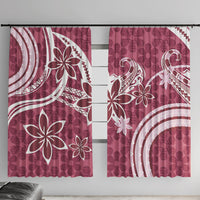 Hawaii Pupuala Plumeria Pink Window Curtain Polynesian Pattern LT01 With Hooks Pink - Polynesian Pride