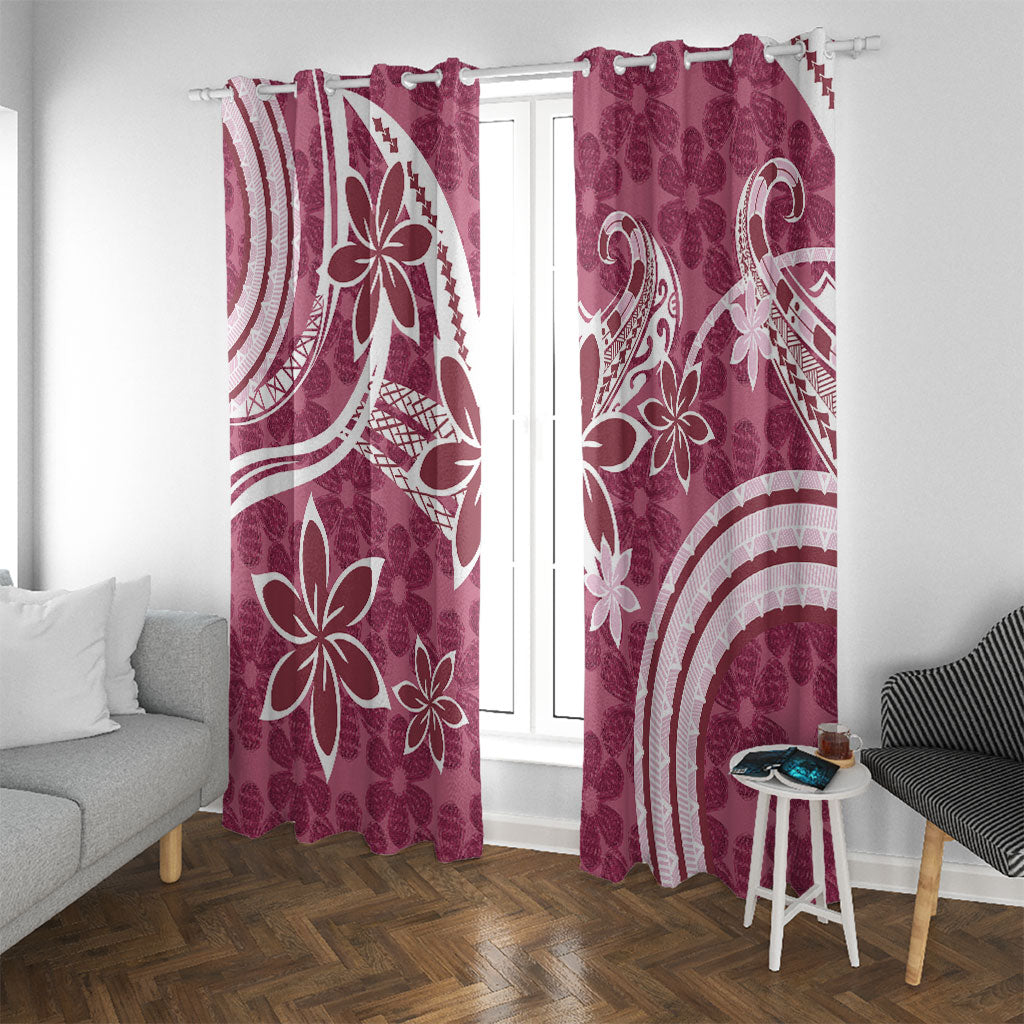 Hawaii Pupuala Plumeria Pink Window Curtain Polynesian Pattern LT01 With Grommets Pink - Polynesian Pride