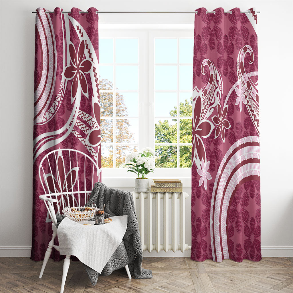 Hawaii Pupuala Plumeria Pink Window Curtain Polynesian Pattern LT01 - Polynesian Pride