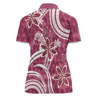Hawaii Pupuala Plumeria Pink Women Polo Shirt Polynesian Pattern LT01 - Polynesian Pride