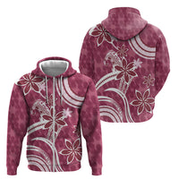 Hawaii Pupuala Plumeria Pink Zip Hoodie Polynesian Pattern LT01 - Polynesian Pride