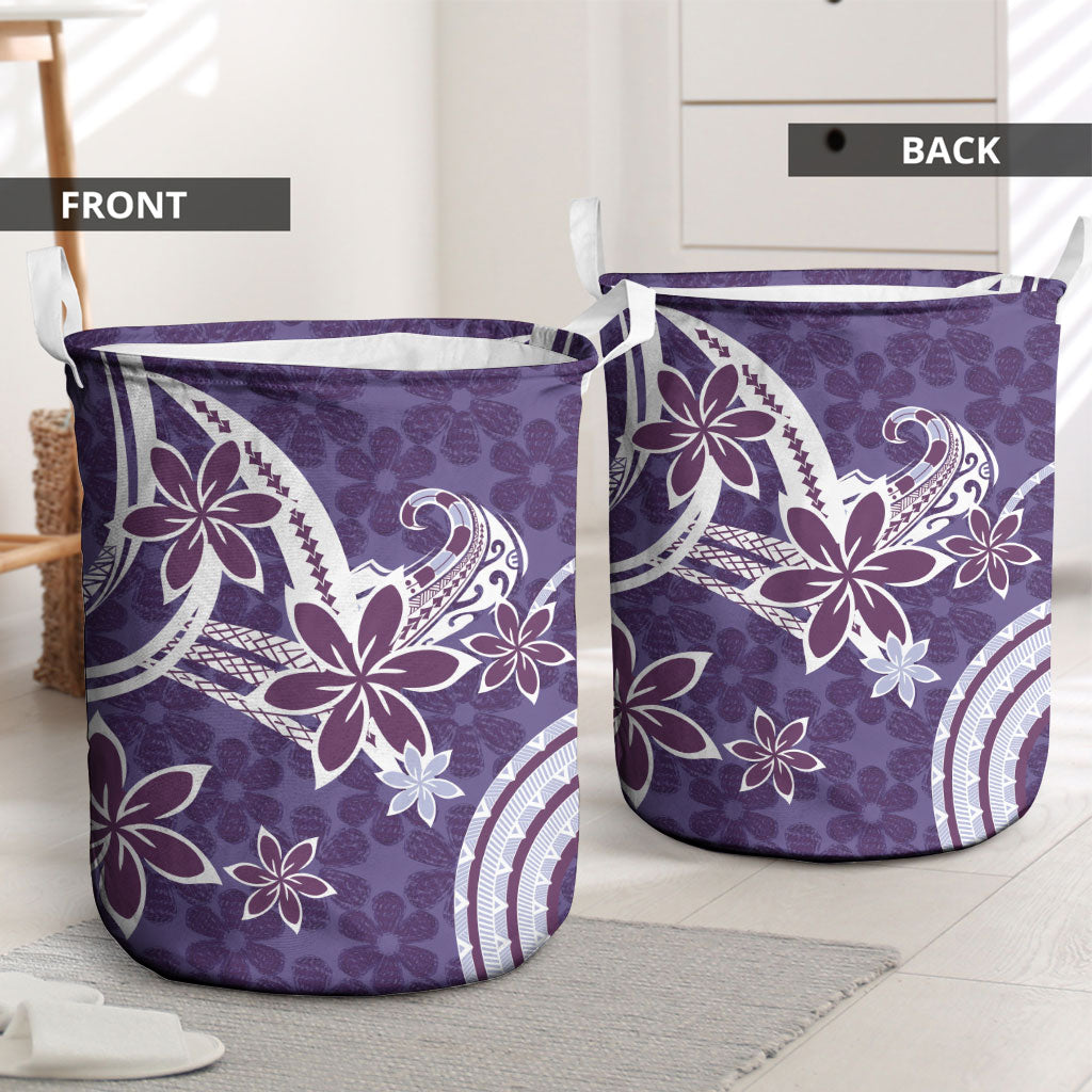 Hawaii Pupuala Plumeria Purple Laundry Basket Polynesian Pattern LT01 - Polynesian Pride