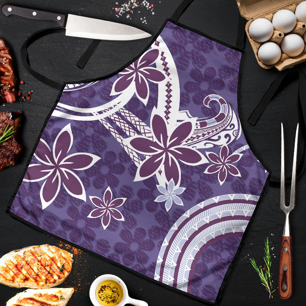 Hawaii Pupuala Plumeria Purple Apron Polynesian Pattern LT01 Purple - Polynesian Pride