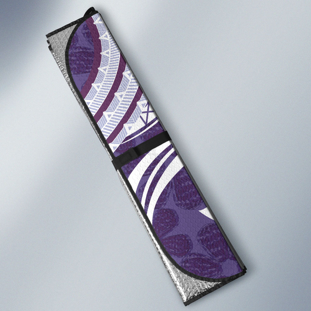 Hawaii Pupuala Plumeria Purple Auto Sun Shade Polynesian Pattern LT01 - Polynesian Pride