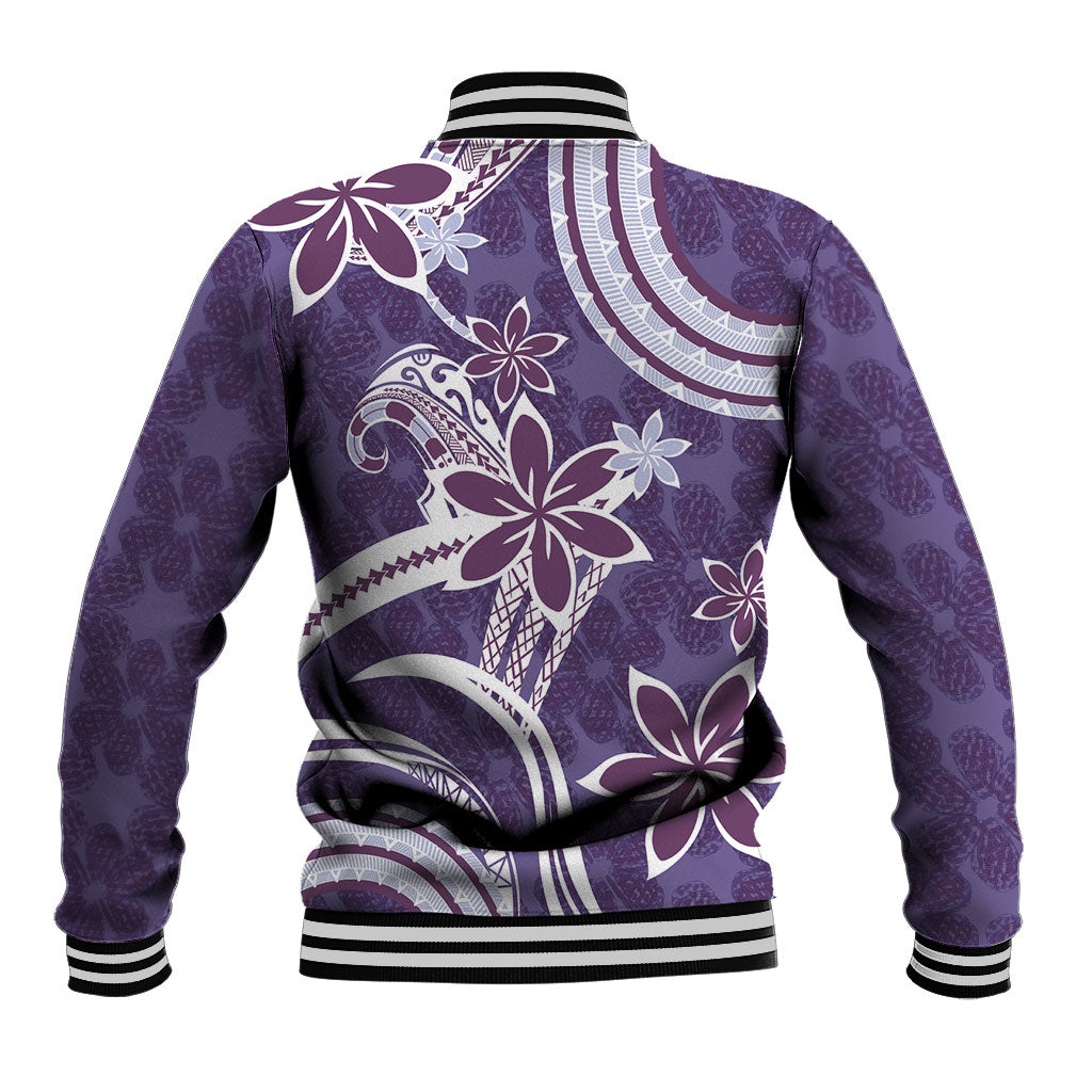 Hawaii Pupuala Plumeria Purple Baseball Jacket Polynesian Pattern LT01 - Polynesian Pride