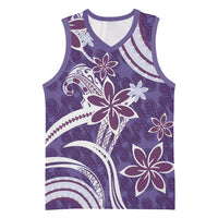 Hawaii Pupuala Plumeria Purple Basketball Jersey Polynesian Pattern LT01 Unisex Purple - Polynesian Pride