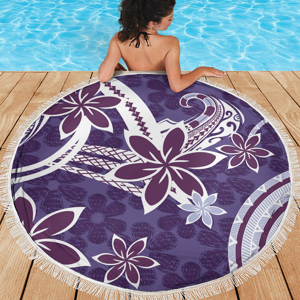 Hawaii Pupuala Plumeria Purple Beach Blanket Polynesian Pattern LT01 - Polynesian Pride