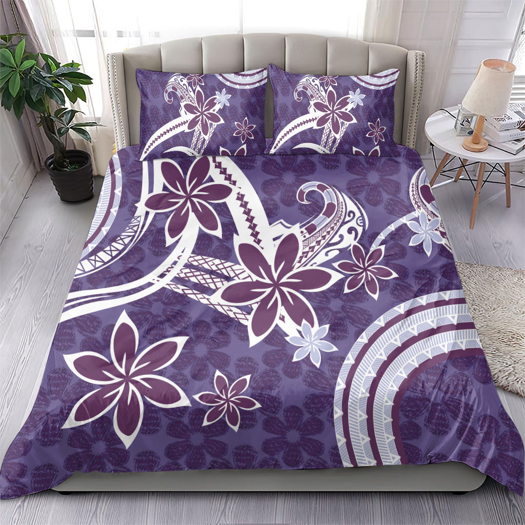 Hawaii Pupuala Plumeria Purple Bedding Set Polynesian Pattern LT01 - Polynesian Pride