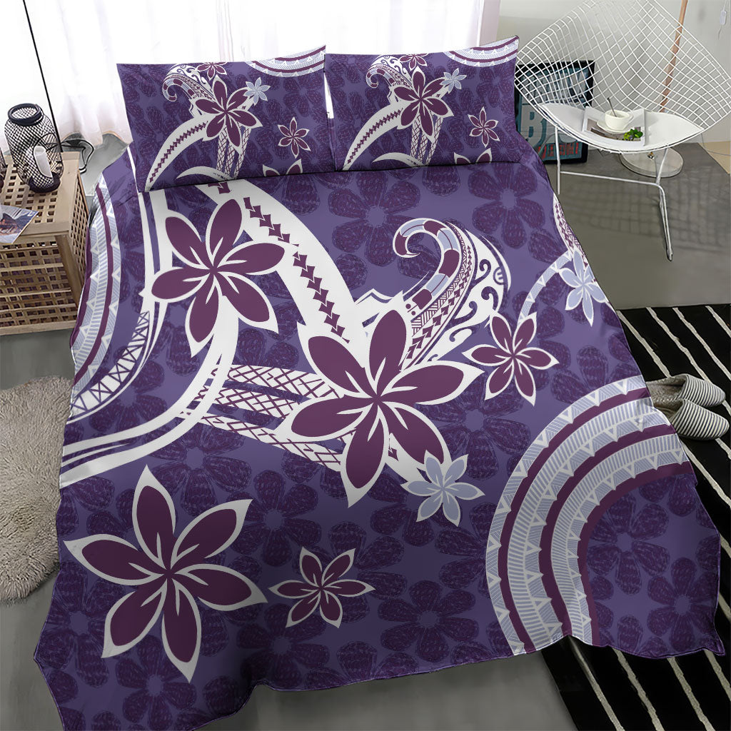 Hawaii Pupuala Plumeria Purple Bedding Set Polynesian Pattern LT01 - Polynesian Pride